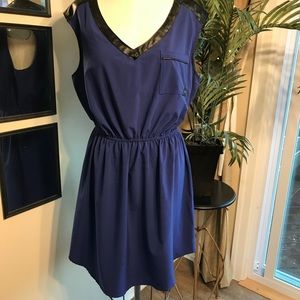 Pleather Detail Dress